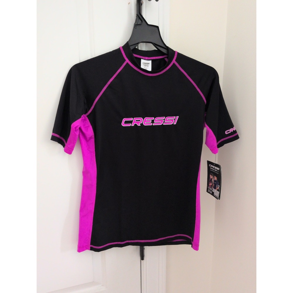 Cressi Women's Size Medium Ocean Rashguard Pool Top Shirt Short Sleeve Pink